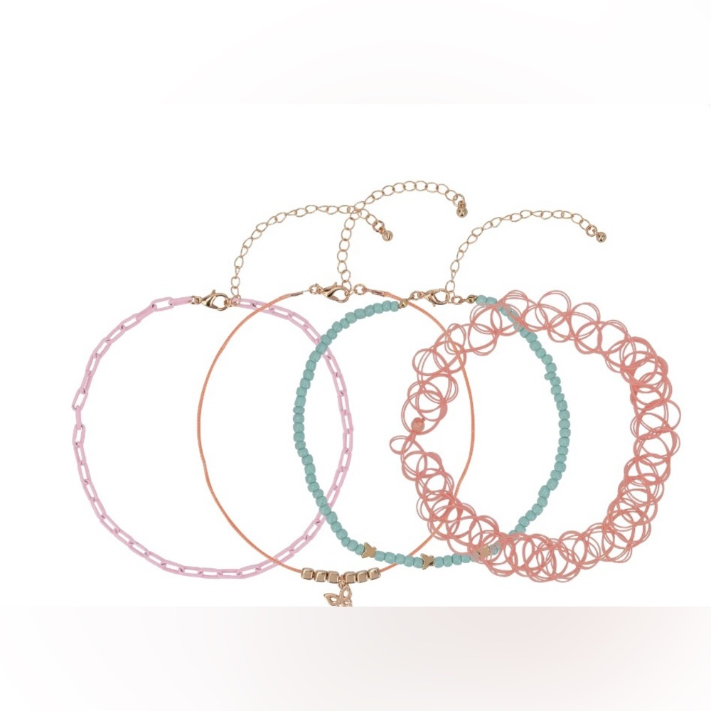 🔴 3/$12 Wonder Nation Girl’s 4-Piece Colorful Necklace/Choker Set! NEW!